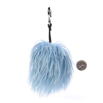 Fendi Alpaca Mink Fur Faces Micro Bag Bug Charm Blue Multicolor 2 of 5