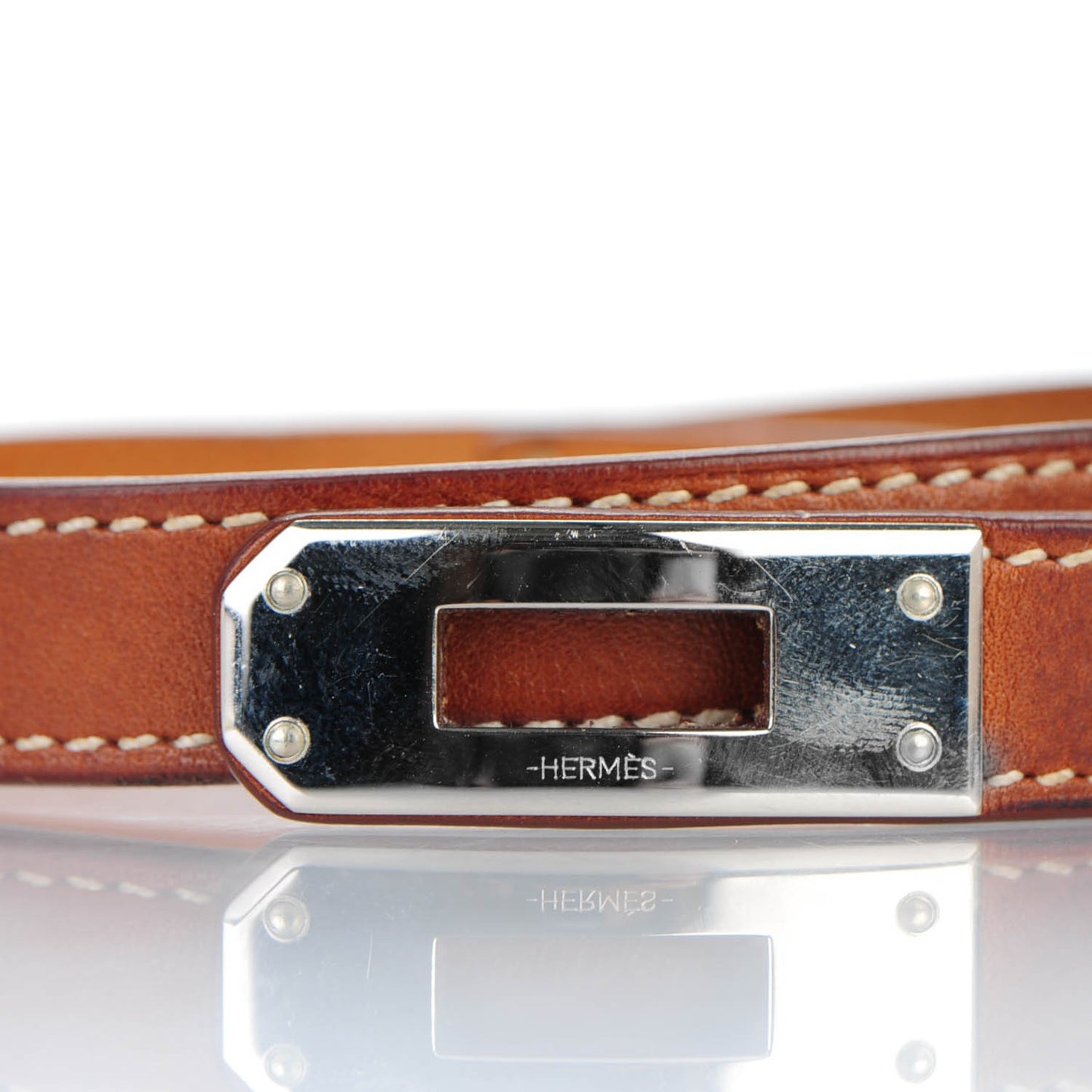 Barenia Kelly Double Tour Bracelet S Fauve