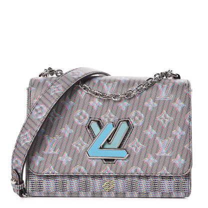Louis Vuitton Calfskin Monogram LV Pop Twist Shoulder Bag MM Blue 1 of 10