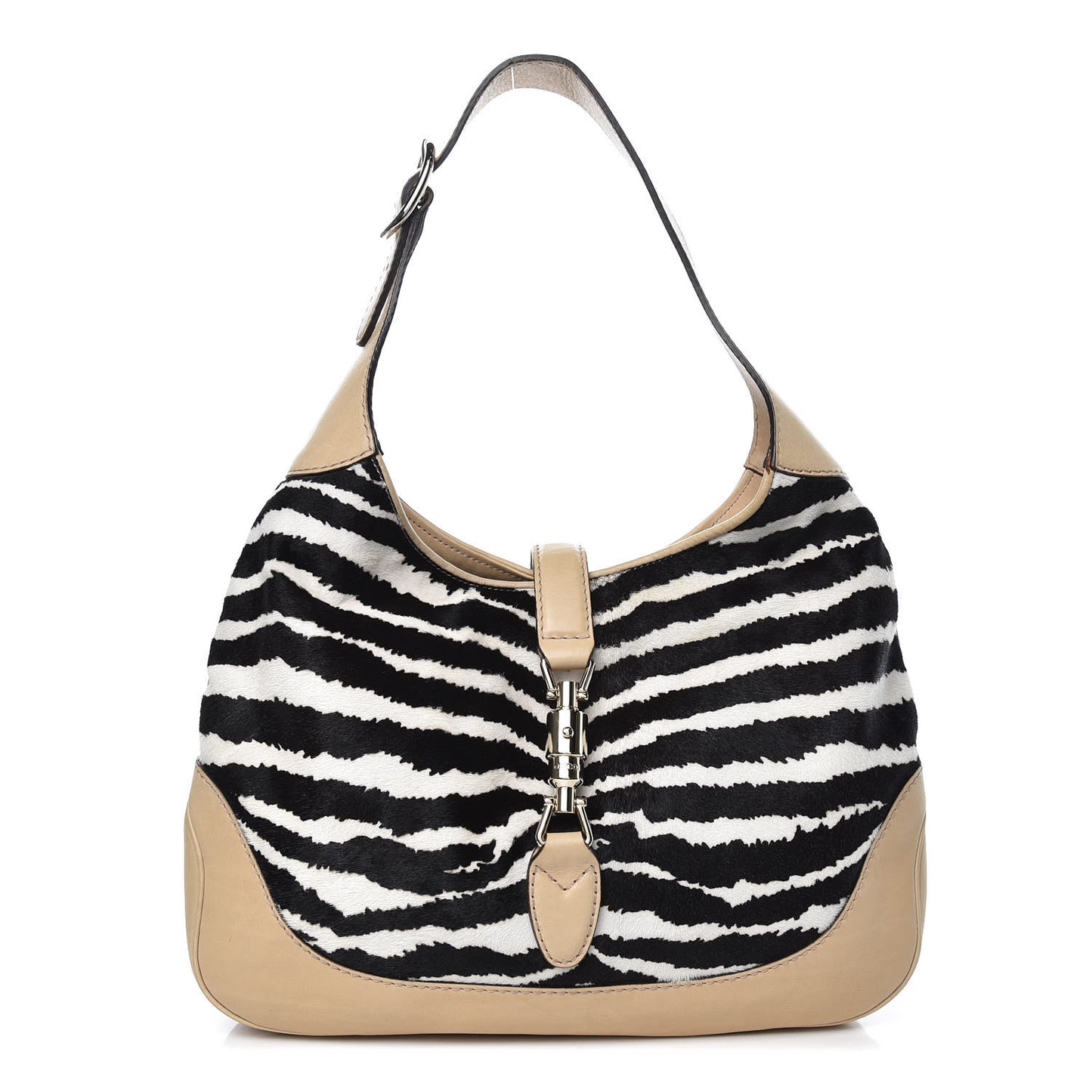 Pony Hair Zebra Print Medium Jackie Shoulder Bag