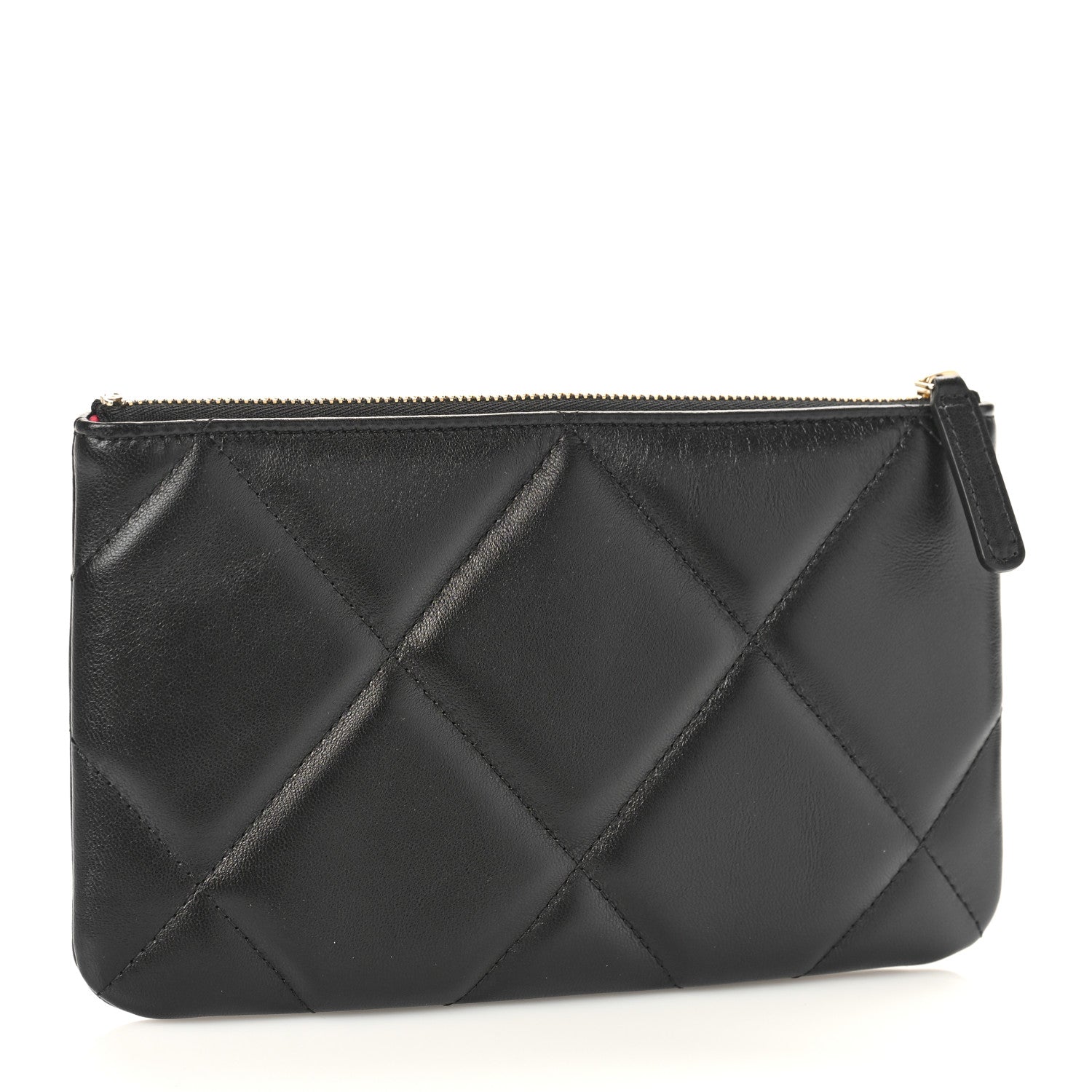 Chanel Lambskin Quilted Small Chanel 19 Pouch Black 3 of 9