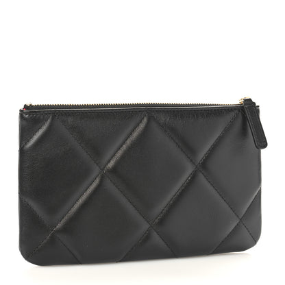 Chanel Lambskin Quilted Small Chanel 19 Pouch Black 3 of 9