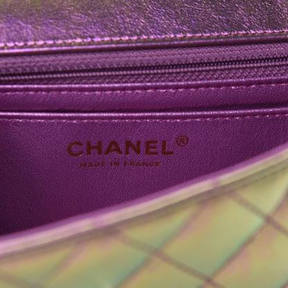 Chanel Iridescent Lambskin Quilted Mini Rectangular Flap Purple 9 of 11