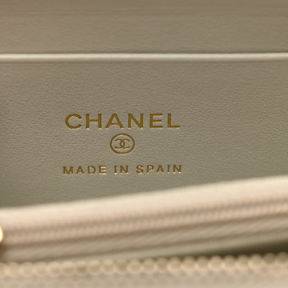 Chanel Caviar Quilted Zipped Coin Purse White 6 of 8