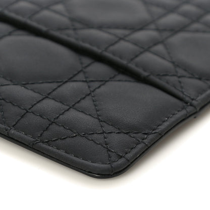 Christian Dior Ultra Matte Calfskin Cannage Large Lady Dior Zip Wallet Black 10 of 11