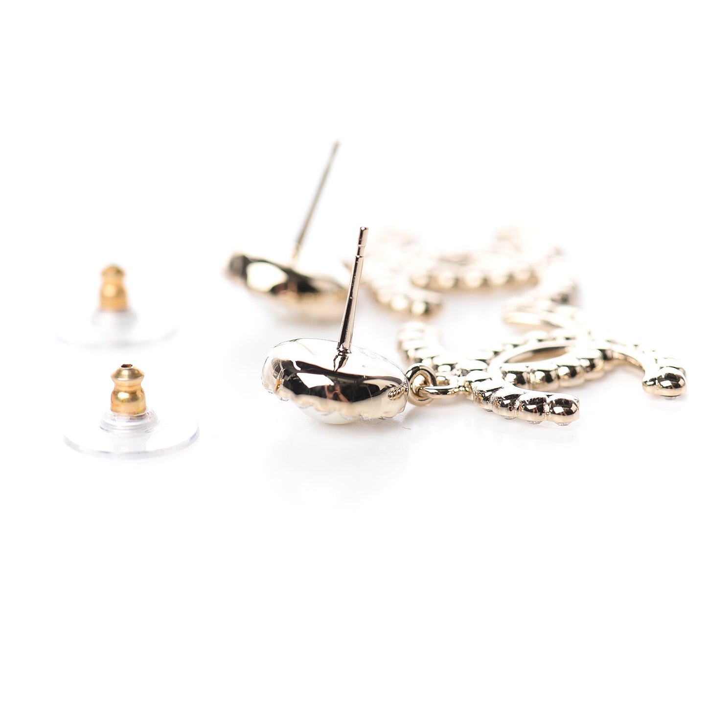 Crystal Pearl Bow-tiful CC Drop Earrings Gold
