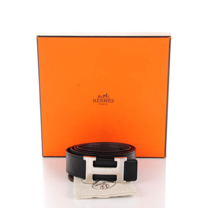 Hermes Box Togo 32mm H Belt 90 Black Chocolate 10 of 10