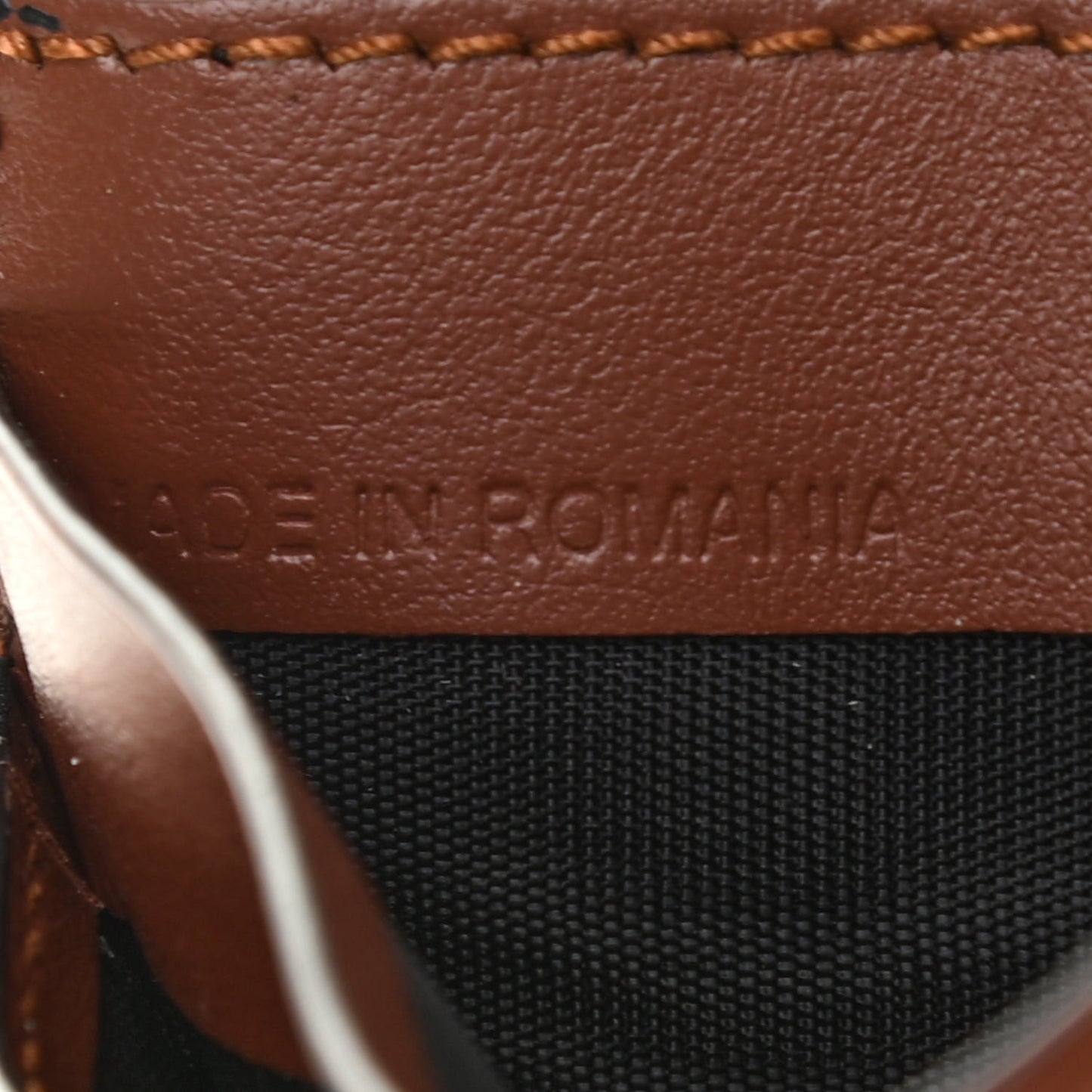E-Canvas Monogram Stripe Card Case Bridle Brown