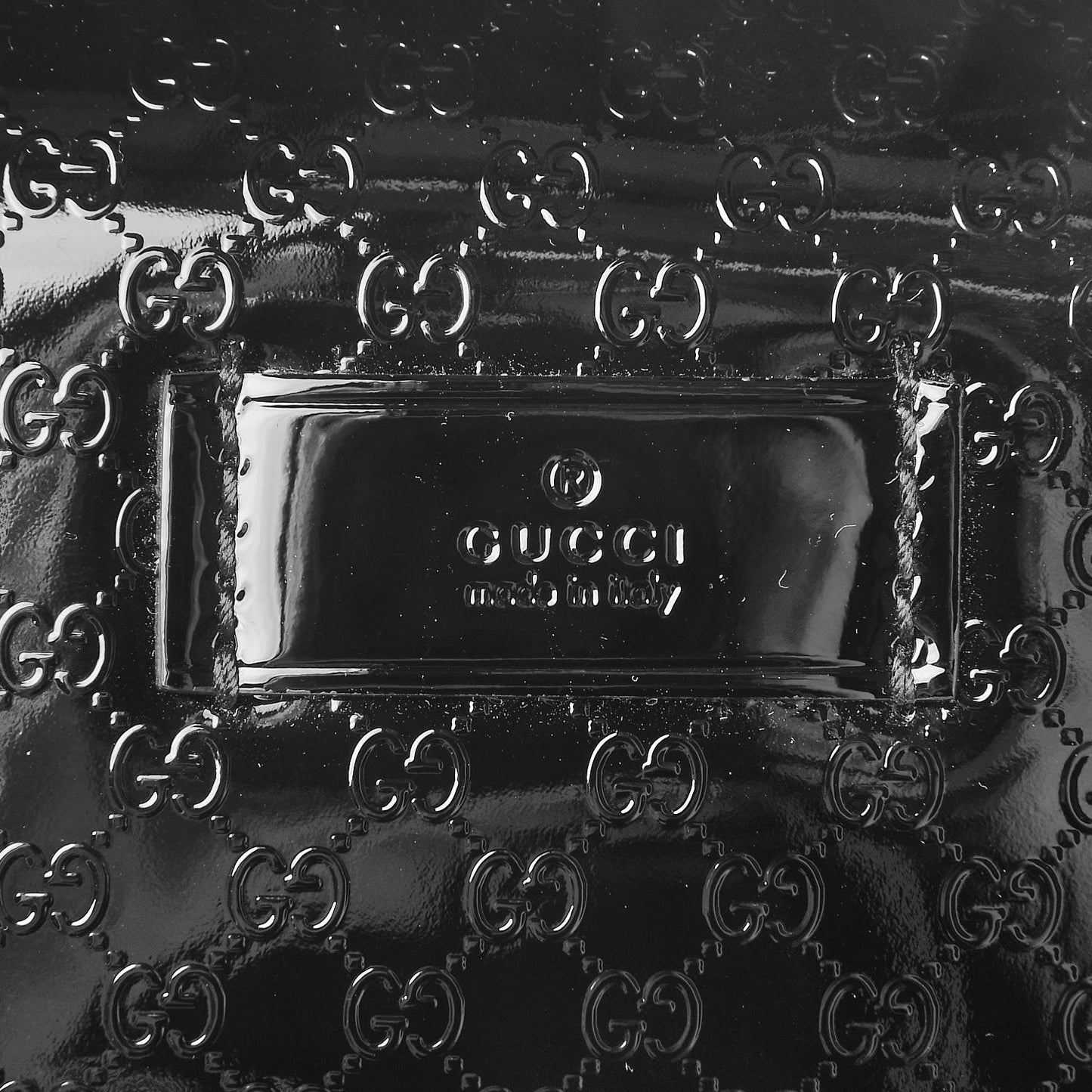 Patent Microguccissima Carry On Suitcase Black