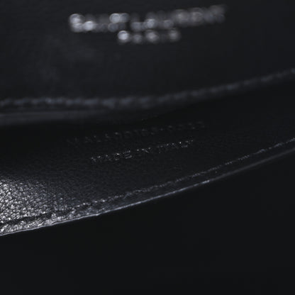 Saint Laurent Grain De Poudre Textured Mixed Matelasse Triquilt Medium Monogram Satchel Black 7 of 11