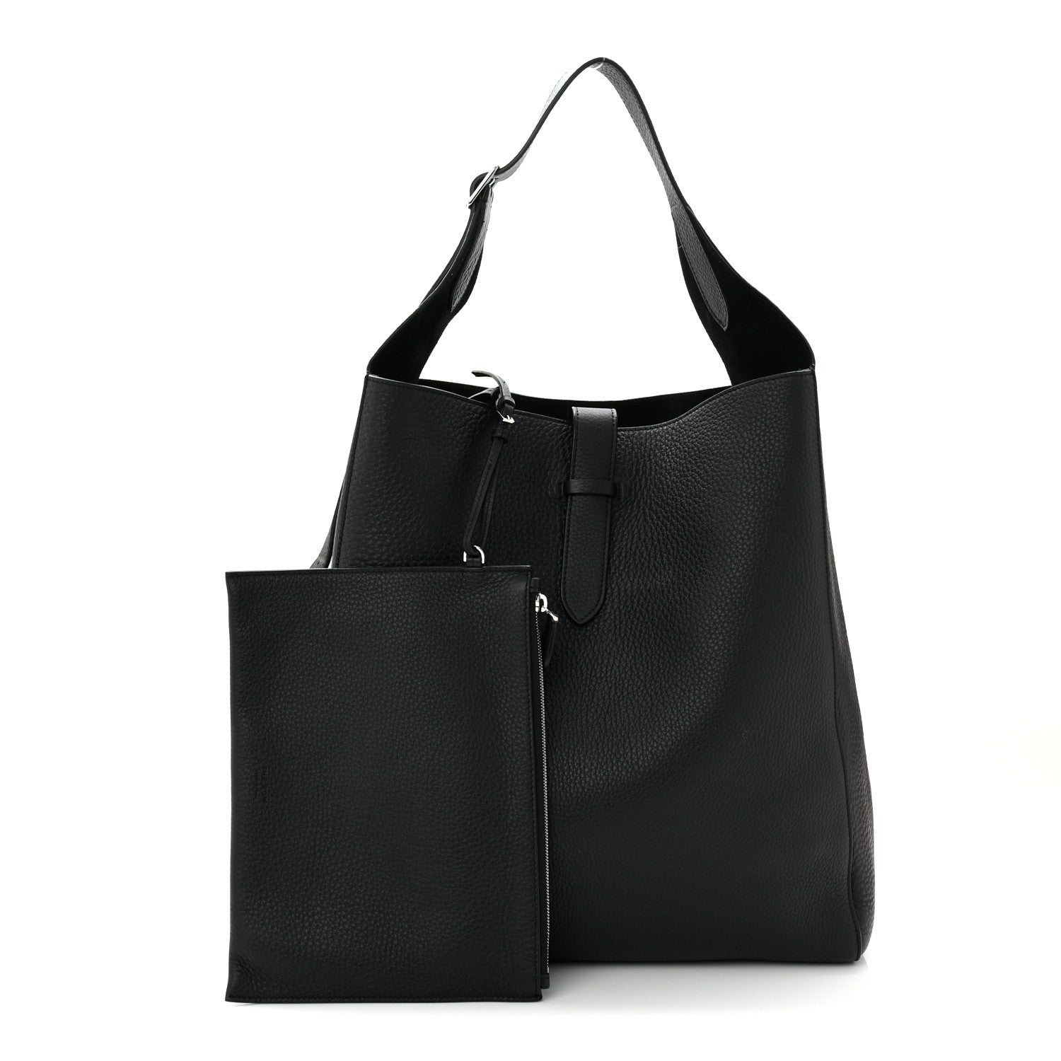 The Row Grained Calfskin Blake Hobo Black 3 of 10