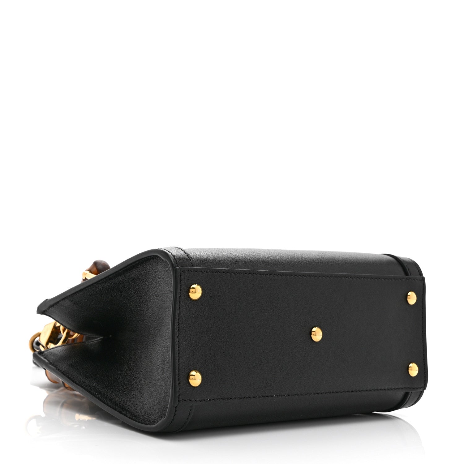 Gucci Wonka Grain Calfskin Mini Diana Tote Bag Black Yellow Fluo 4 of 11