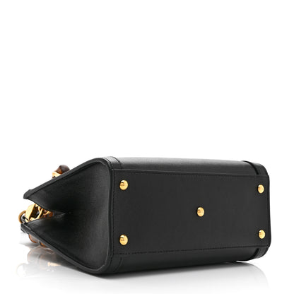 Gucci Wonka Grain Calfskin Mini Diana Tote Bag Black Yellow Fluo 4 of 11
