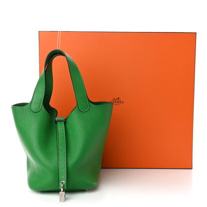 Hermes Taurillon Clemence Monochrome Picotin Lock 18 PM Bambou 11 of 11