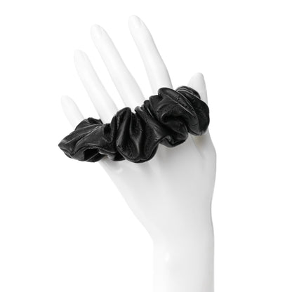 Chanel Lambskin Quilted CC Hair Scrunchie Black 2 of 5