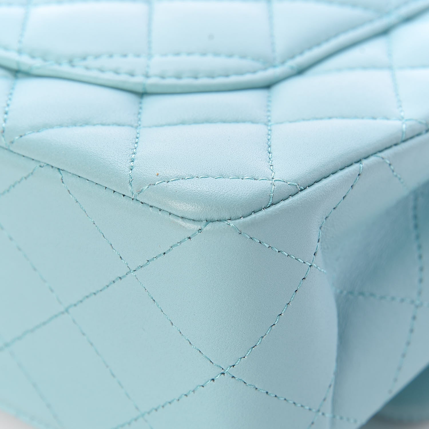 Chanel Lambskin Quilted Small Double Flap Light Blue 15 of 17
