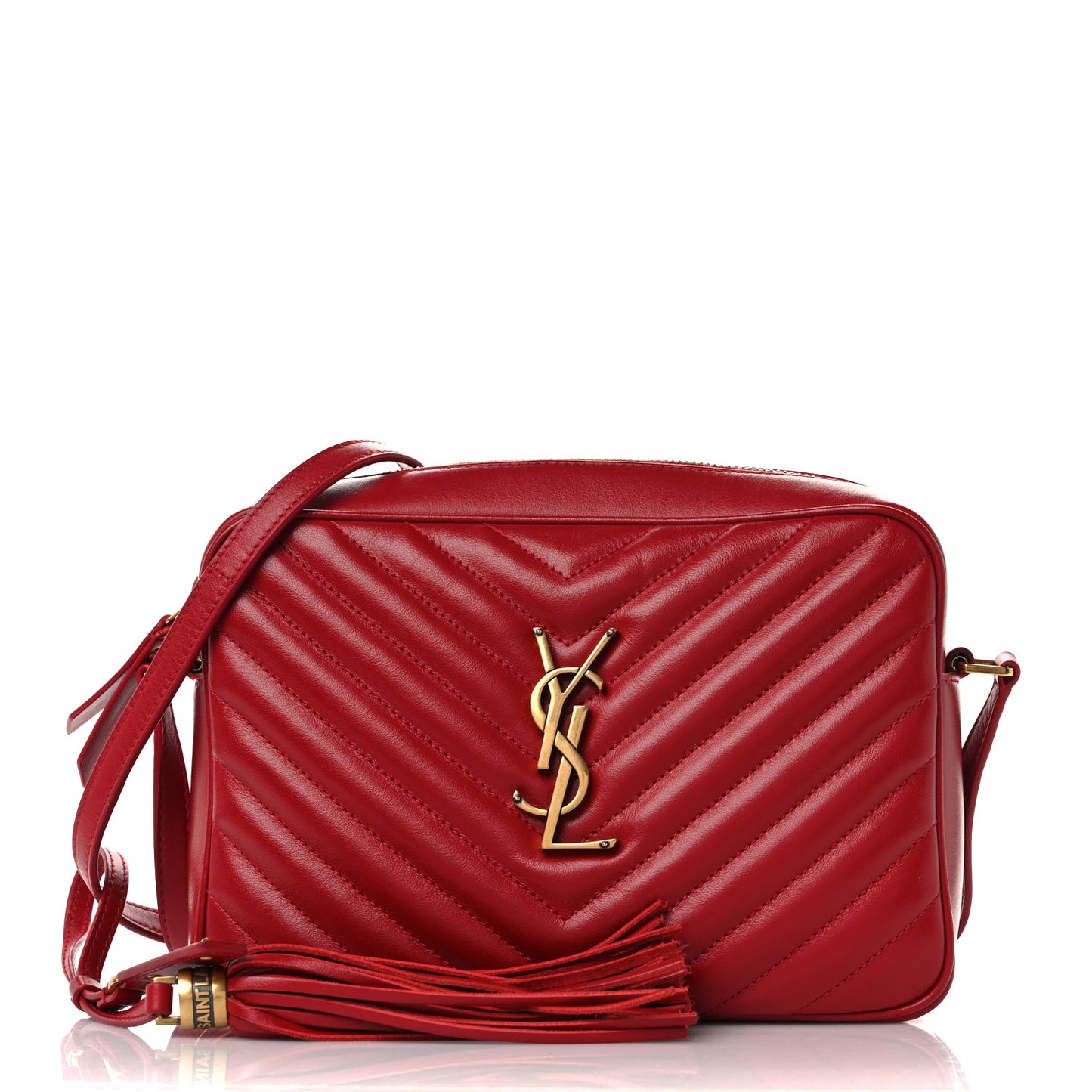 Calfskin Matelasse Monogram Lou Camera Bag Rouge Eros