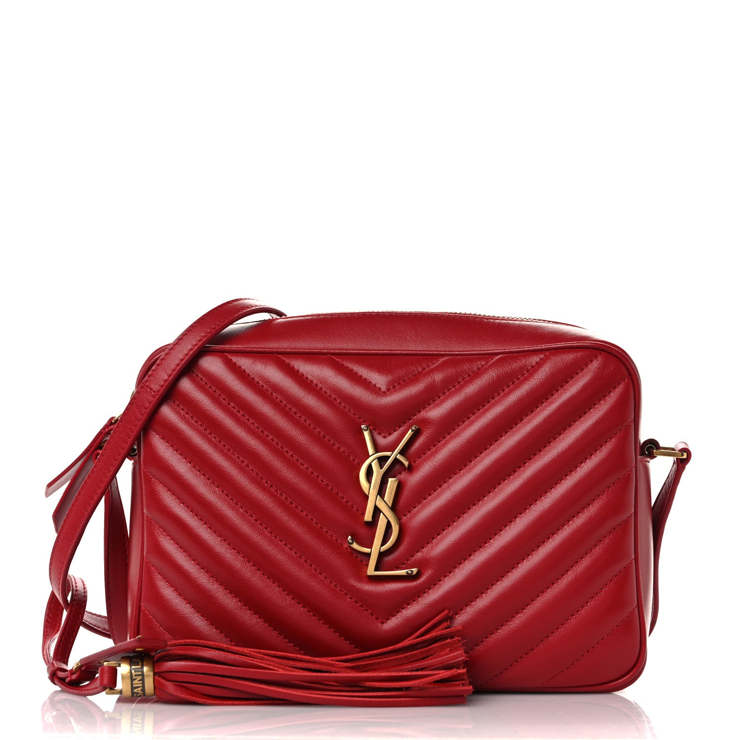 Saint Laurent Calfskin Matelasse Monogram Lou Camera Bag Rouge Eros 1 of 10