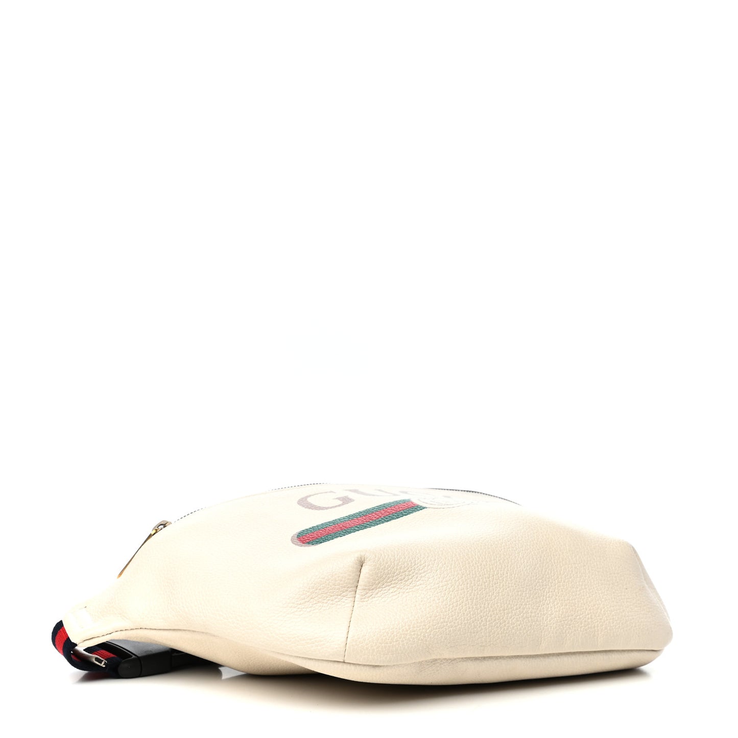 Grained Calfskin Logo Belt Bag White