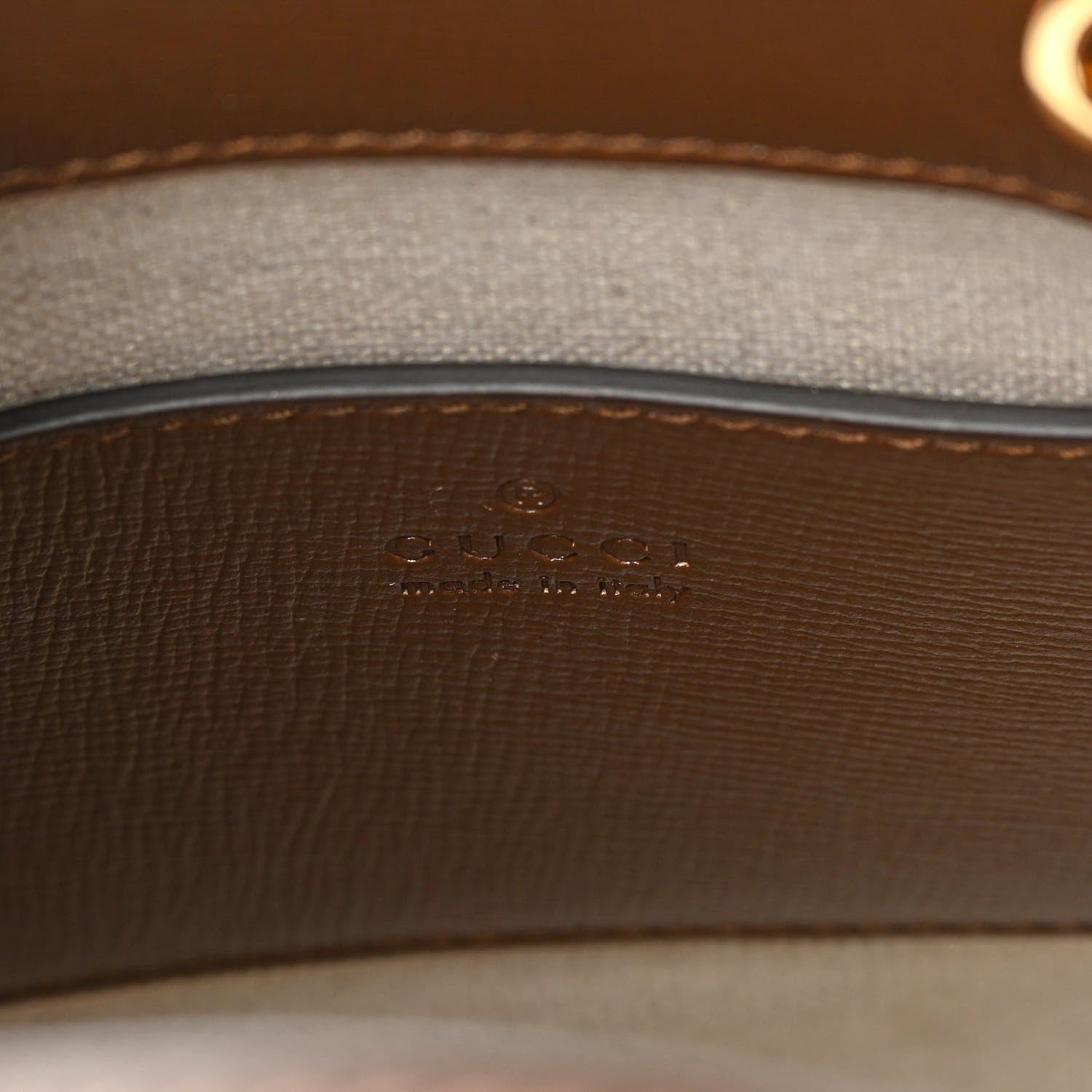Gucci GG Supreme Monogram Azalea Calfskin Mini Retro Interlocking G Tote Bag Beige Ebony Brown Sugar 6 of 12