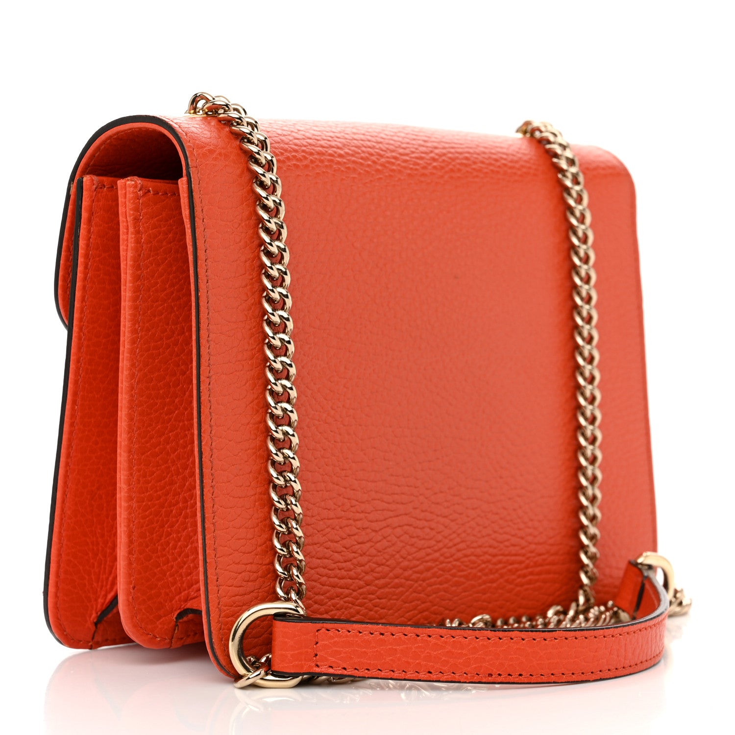 Gucci Dollar Calfskin Small Interlocking G Shoulder Bag Sun Orange 3 of 14