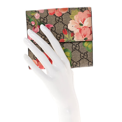 Gucci GG Supreme Monogram Blooms French Flap Wallet Beige Multicolor Dry Rose 2 of 8