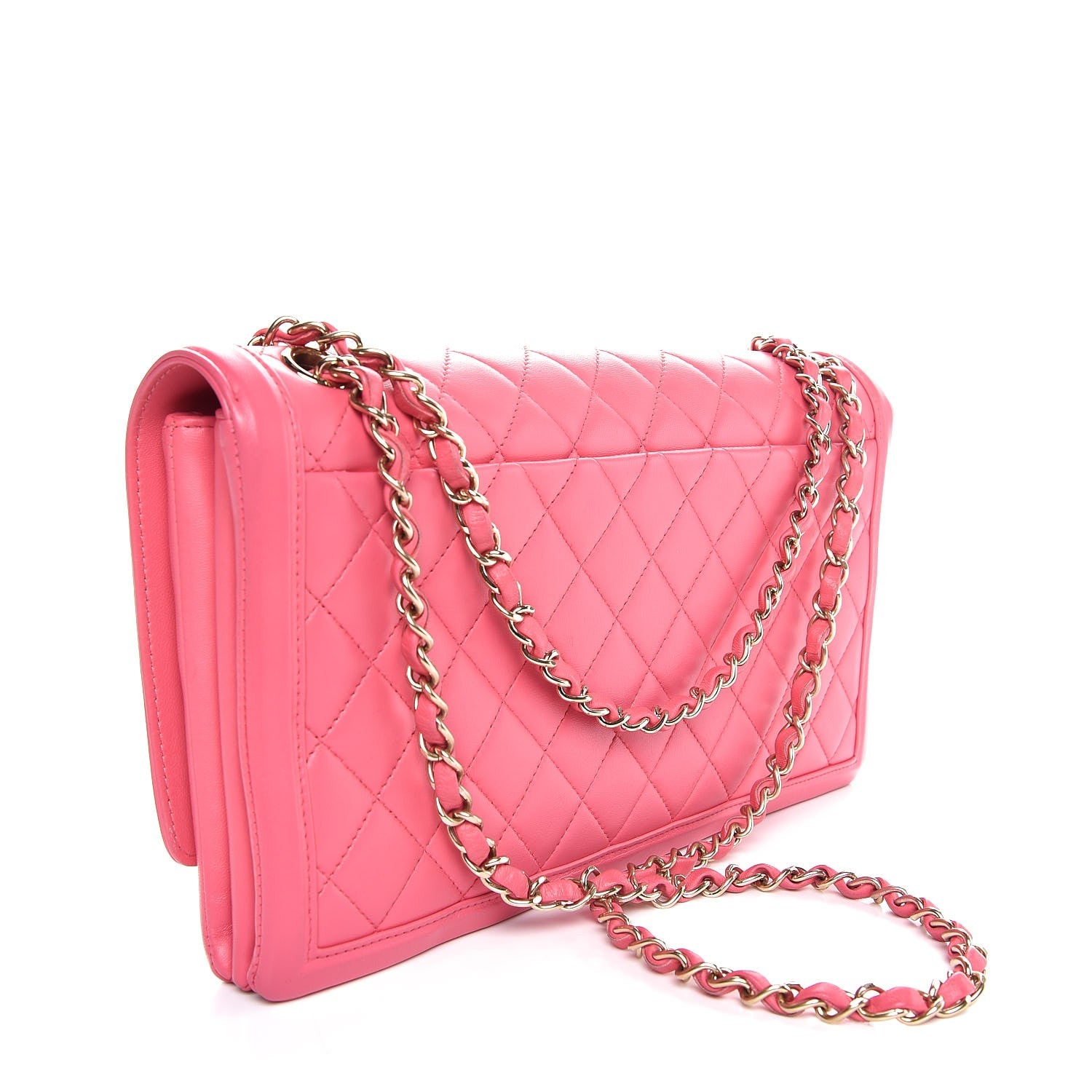 Chanel Lambskin Quilted 3 Pocket Flap Pink 4 of 8