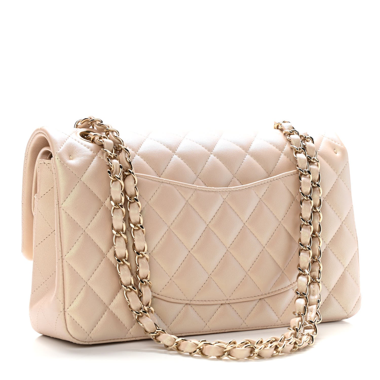 Chanel Iridescent Calfskin Quilted Medium Double Flap Beige 3 of 11