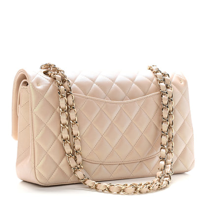 Chanel Iridescent Calfskin Quilted Medium Double Flap Beige 3 of 11