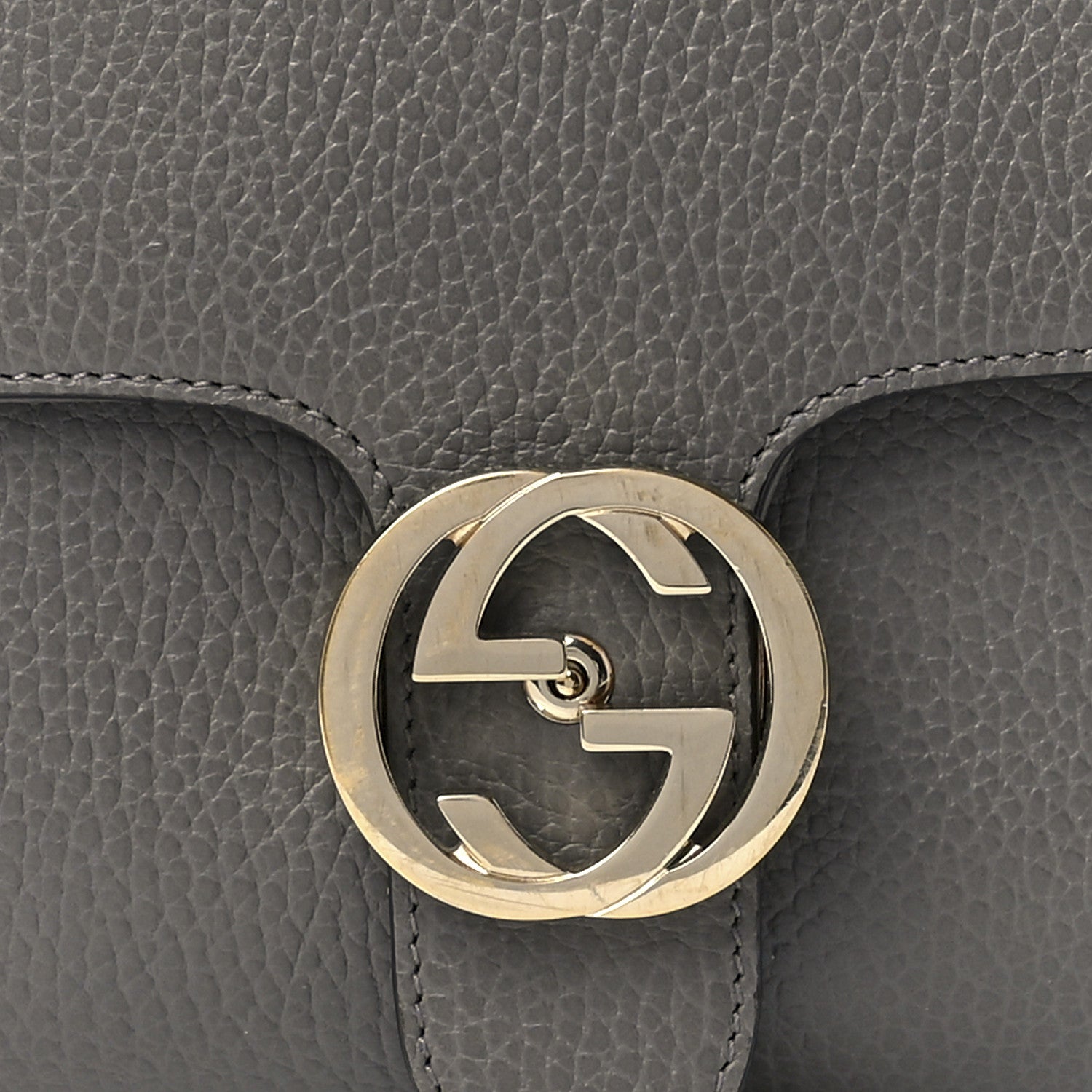 Gucci Dollar Calfskin Interlocking G Top Handle Shoulder Bag Loess 8 of 11