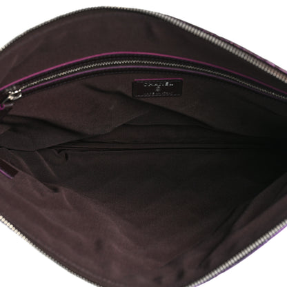 Chanel Iridescent Crumpled Calfskin CC Ripples Medium Cosmetic Case Purple 5 of 12