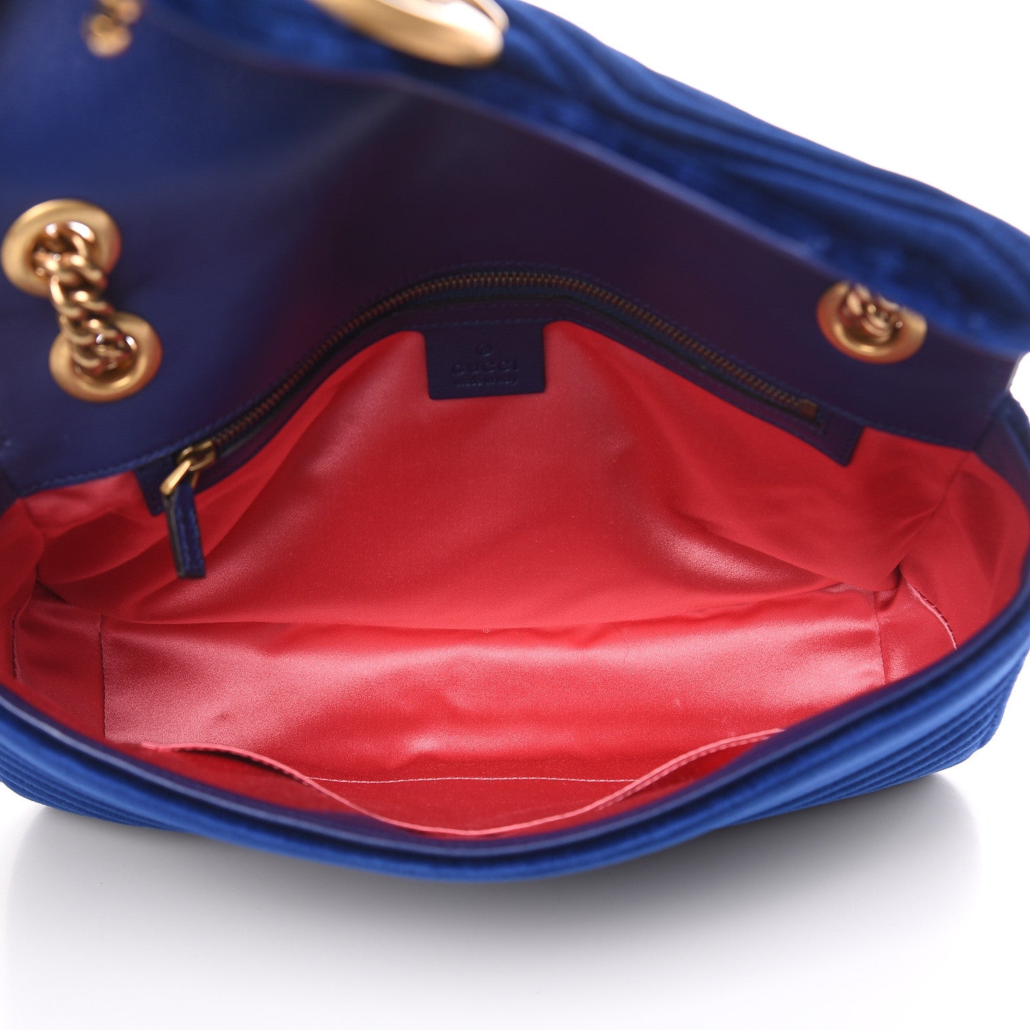 Gucci Velvet Matelasse Medium GG Marmont Shoulder Bag Cobalt Blue 5 of 10