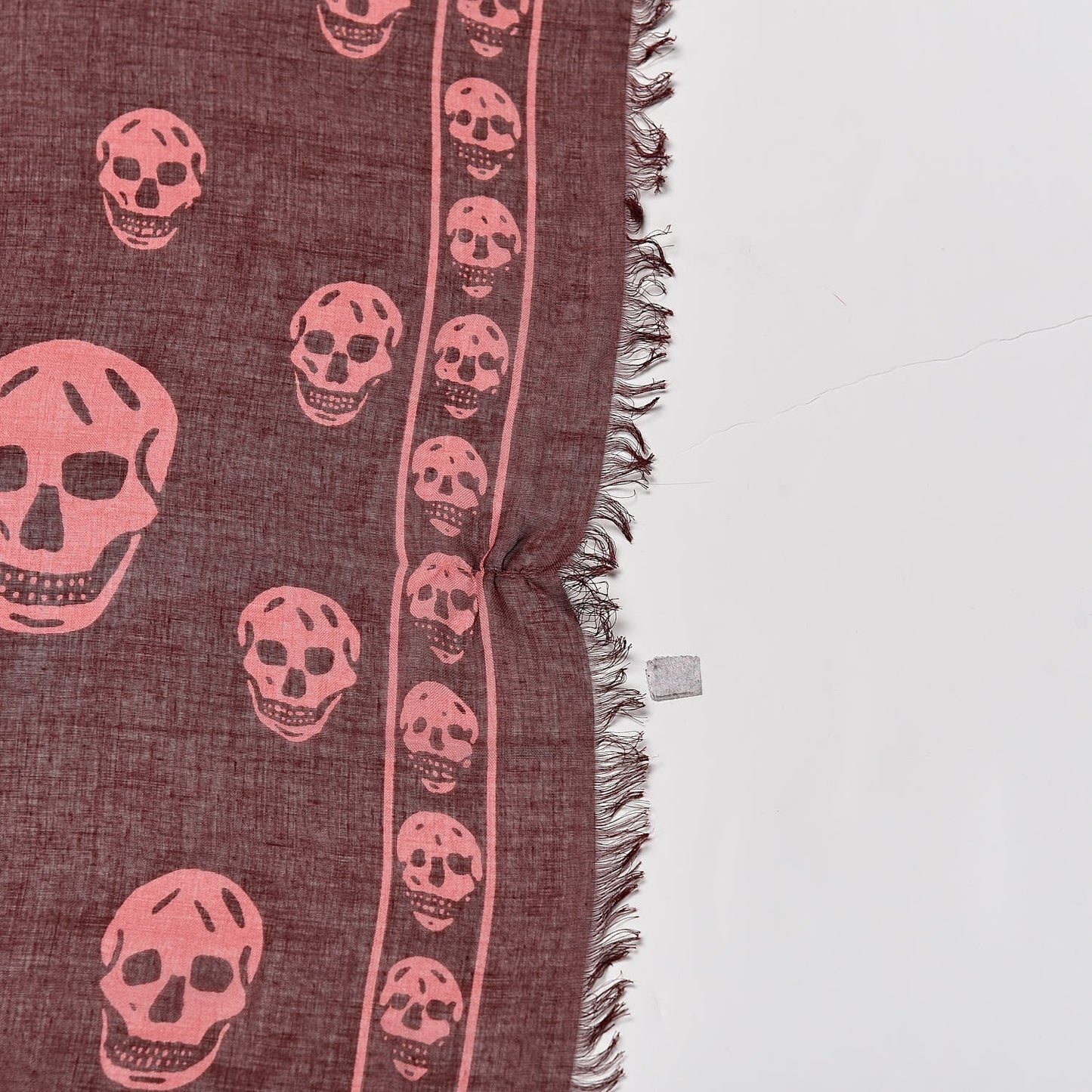 Silk Chiffon Skull Scarf Bordeaux