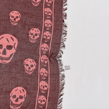 Alexander McQueen Silk Chiffon Skull Scarf Bordeaux 5 of 7