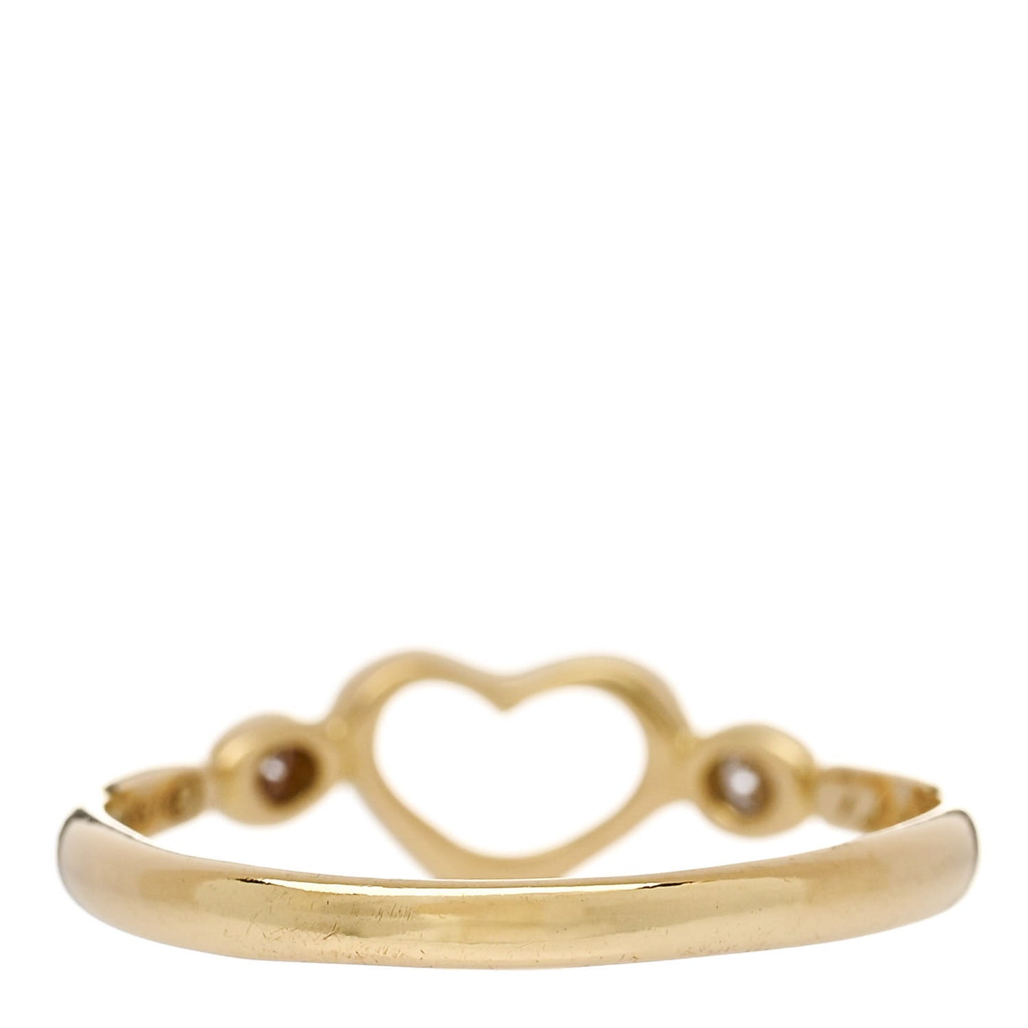 18K Yellow Gold Diamond Mini Elsa Peretti Open Heart Ring 53 6.25