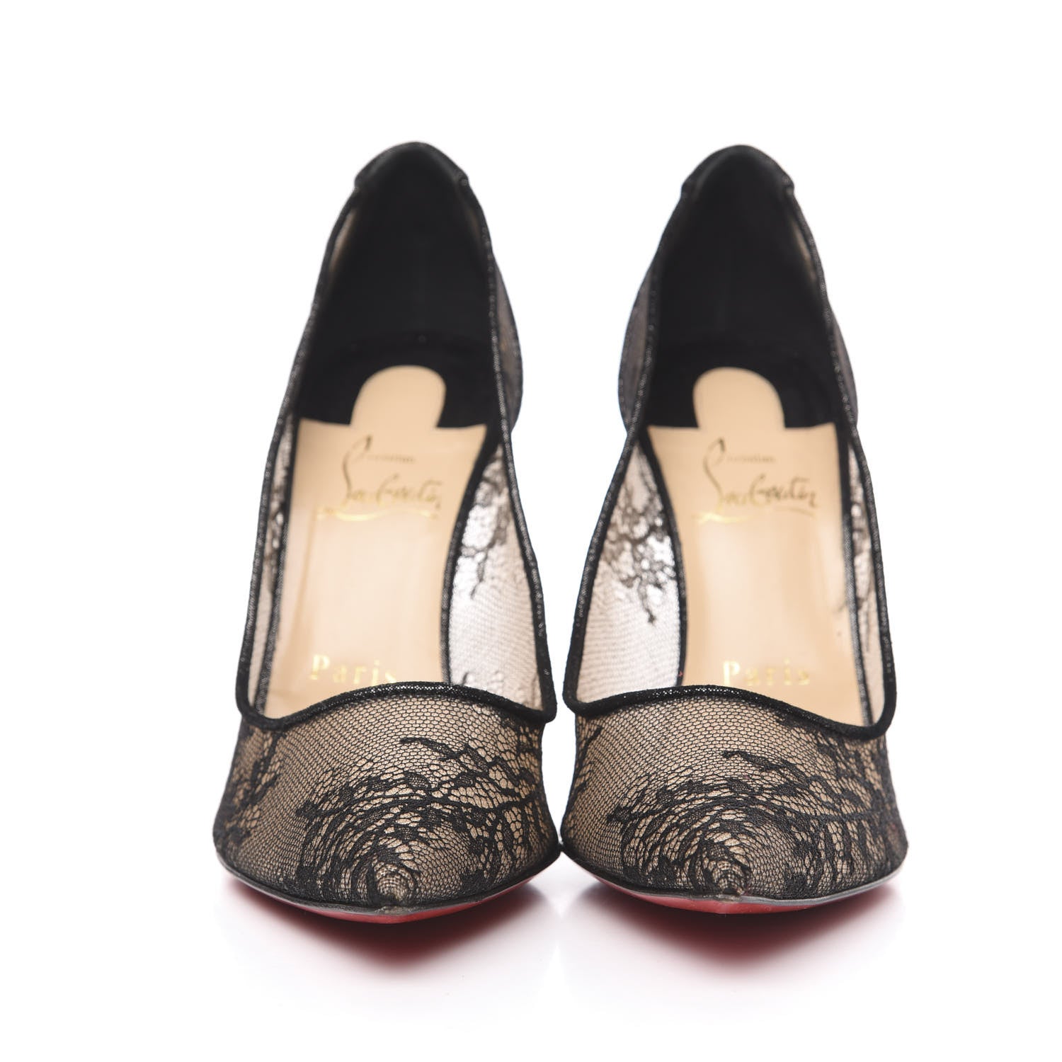 Christian Louboutin Dentelle Chantilly Follies Lace 100 Pumps 37 Black 2 of 9