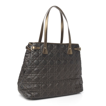 Christian Dior Coated Canvas Cannage Medium Panarea Tote Bronze 2 of 11