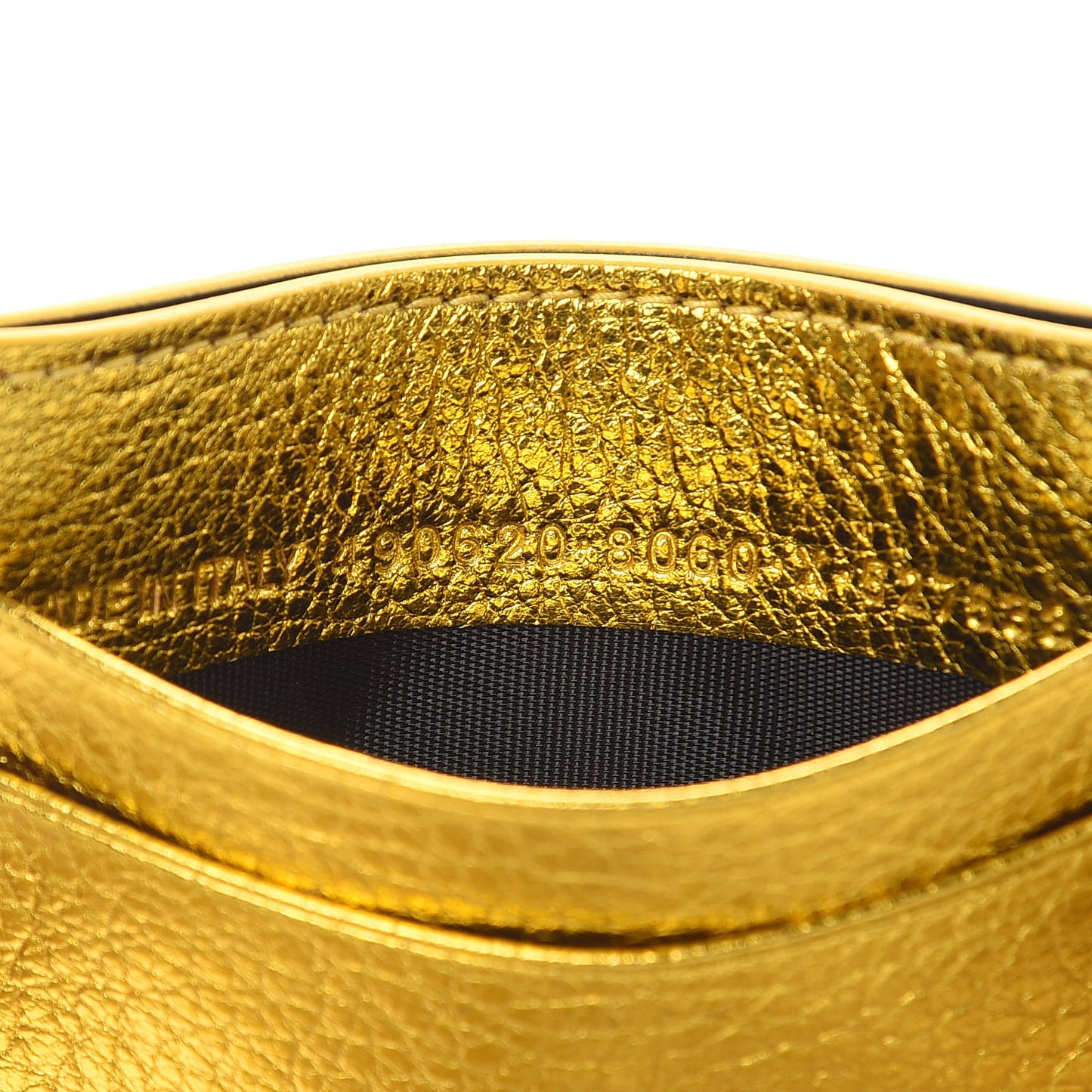 Metallic Goatskin Logo Everyday Multi Card Case Oro Black