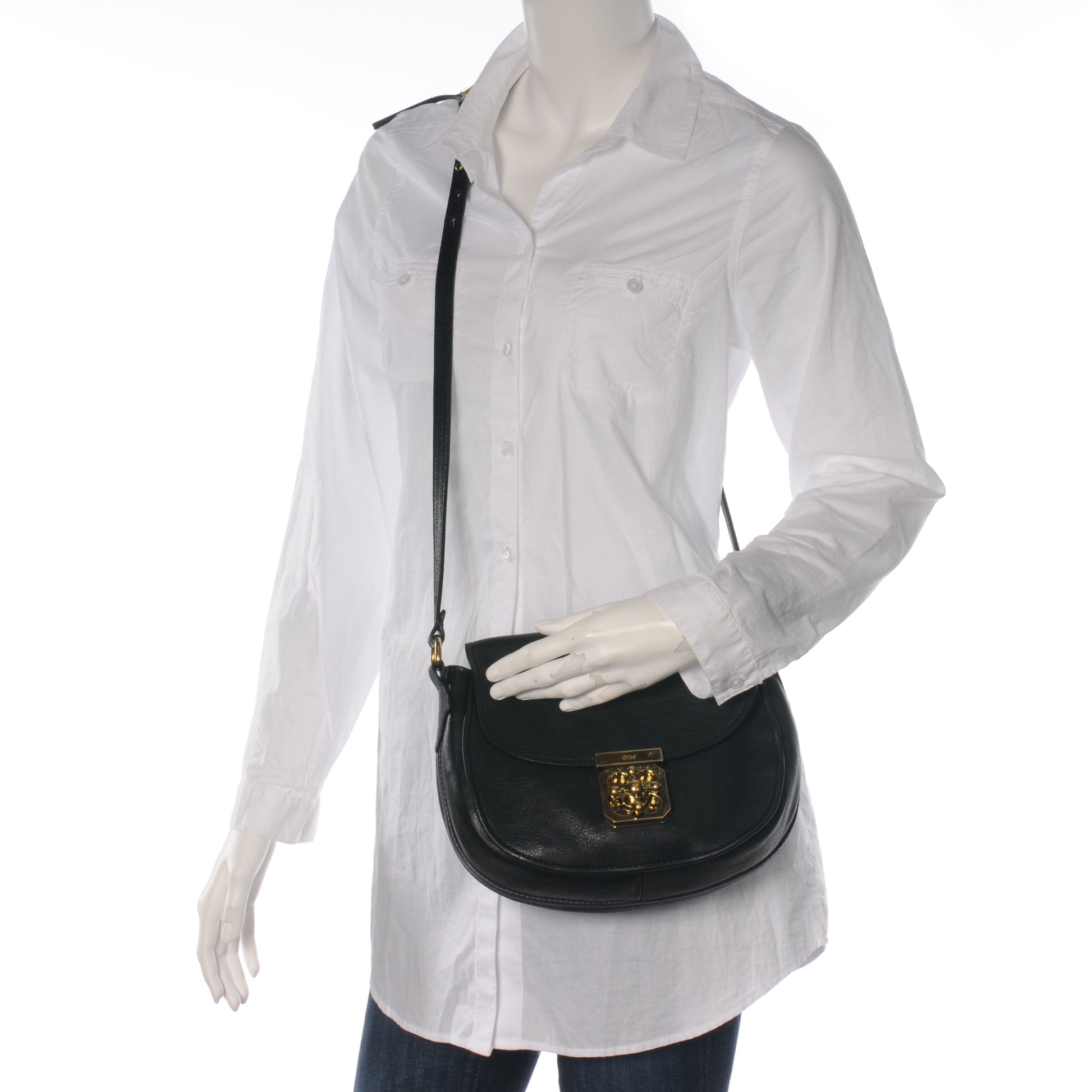 Chloe Calfskin Elsie Crossbody Bag Black 2 of 8