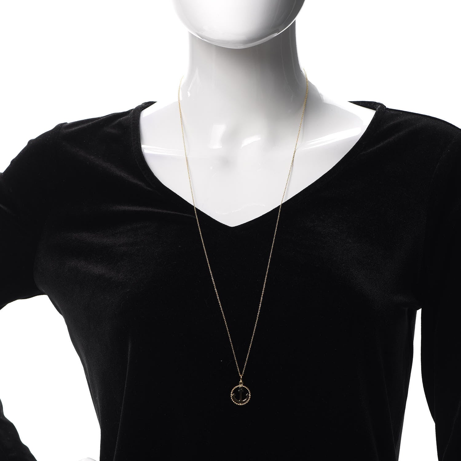 Tiffany 18K Yellow Gold Twist Anchor Charm Pendant Necklace 2 of 6