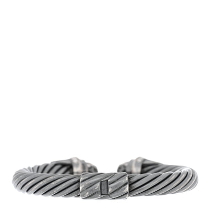 David Yurman Darkened Sterling Silver Diamond 9mm Cable Statue of Liberty Bracelet 2 of 4