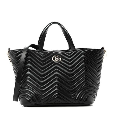 Lambskin Matelasse Medium GG Betty Tote Bag Black