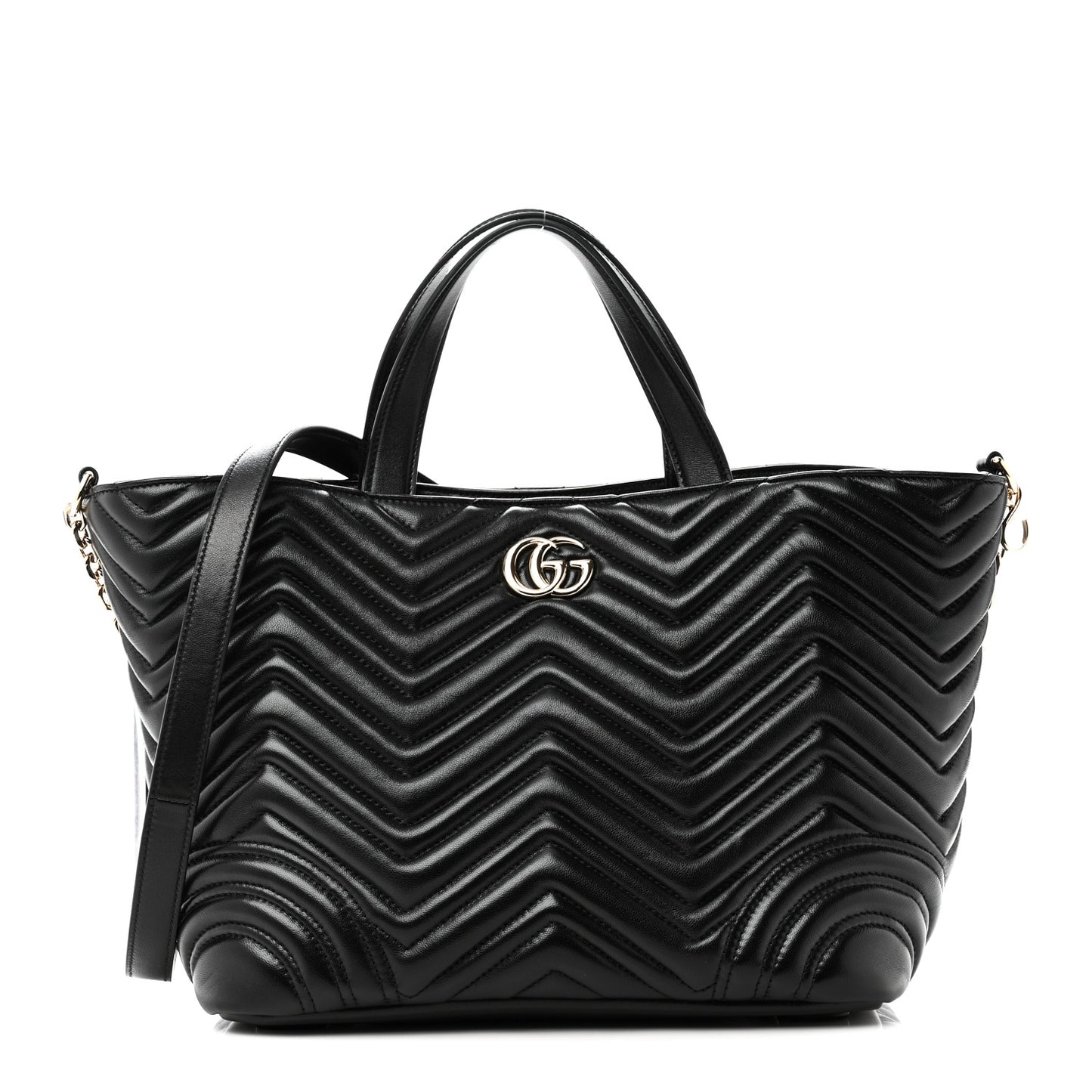 Lambskin Matelasse Medium GG Betty Tote Bag Black