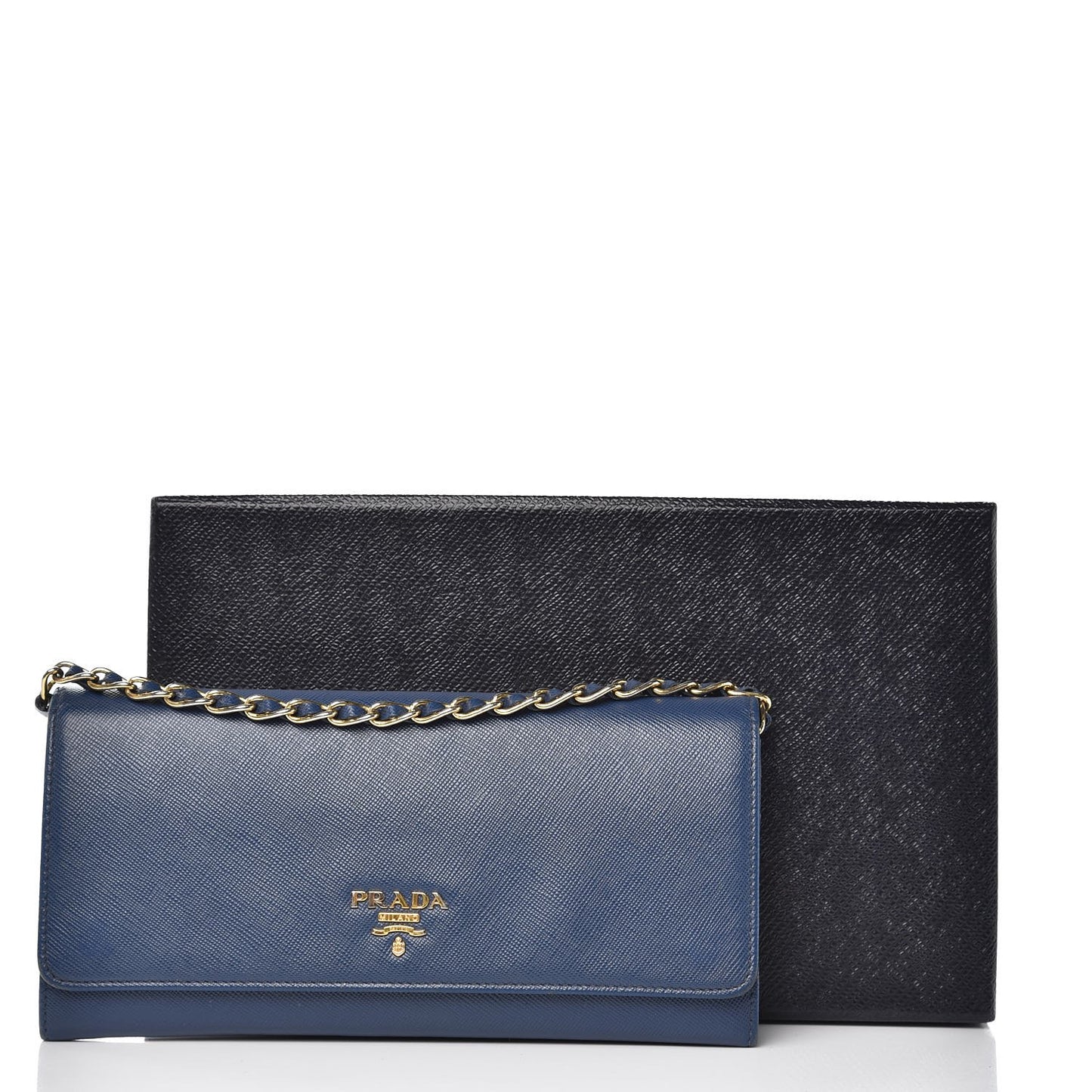 Saffiano Metal Oro Chain Wallet Bleuette