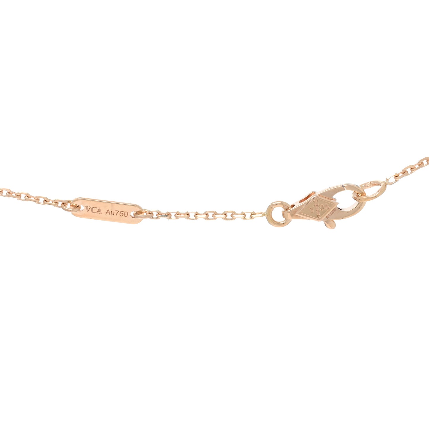 18K Rose Gold Carnelian Sweet Alhambra Pendant Necklace
