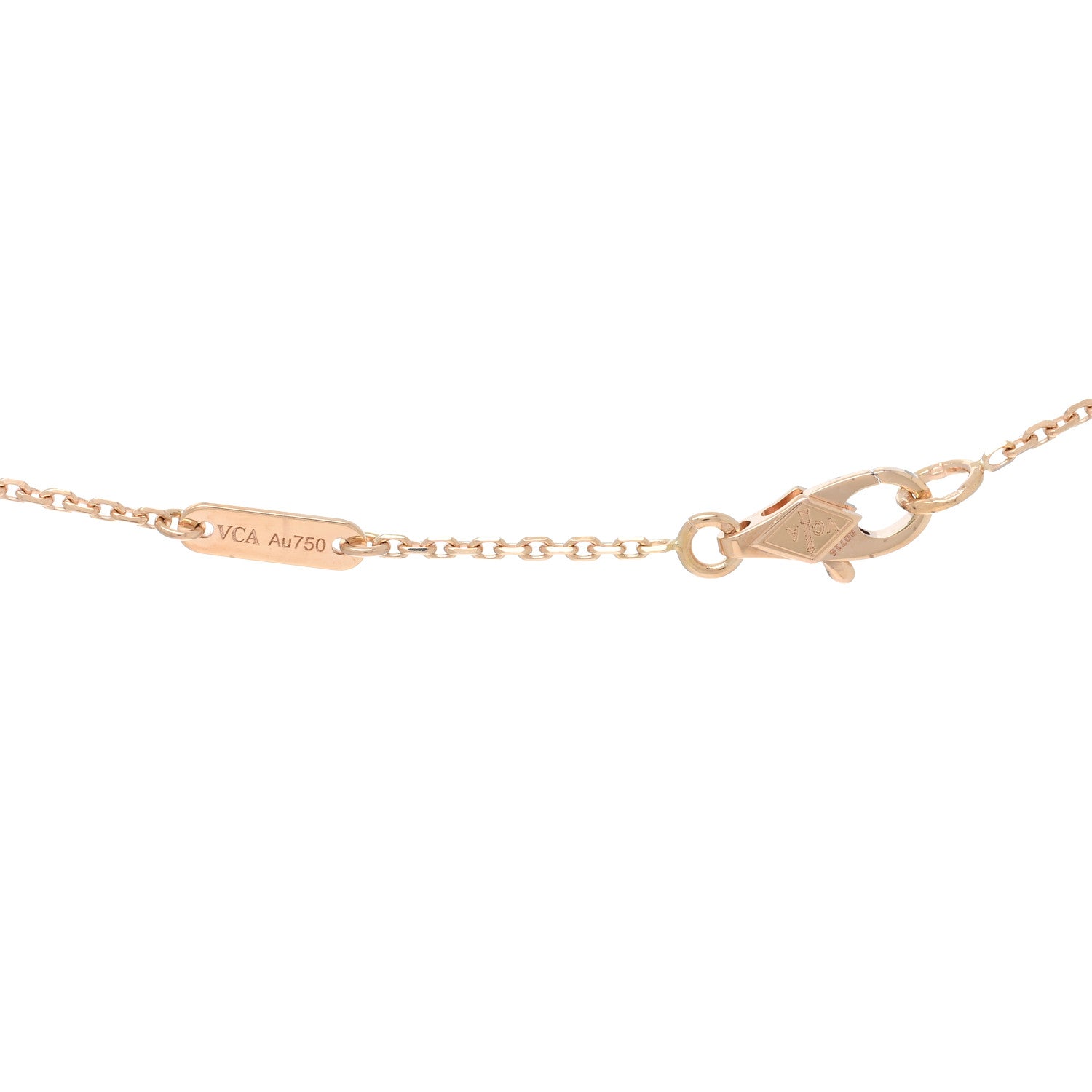 Van Cleef & Arpels 18K Rose Gold Carnelian Sweet Alhambra Pendant Necklace 4 of 5