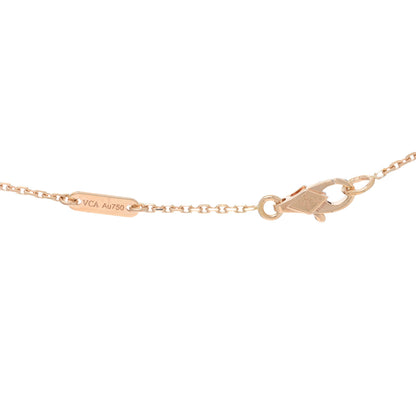 Van Cleef & Arpels 18K Rose Gold Carnelian Sweet Alhambra Pendant Necklace 4 of 5