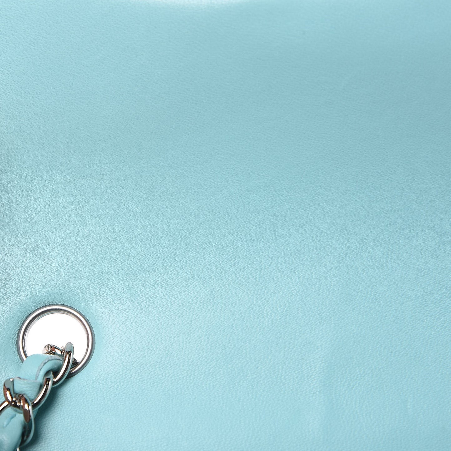 Lambskin Quilted Mini Rectangular Flap Light Blue