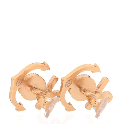 Chanel Metal Anchor CC Clip On Earrings Gold 3 of 4