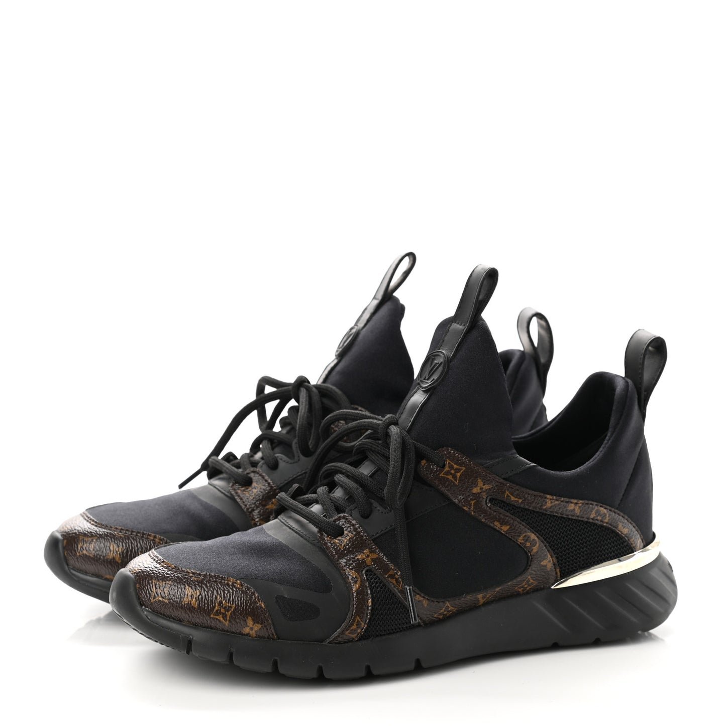 Technical Nylon Monogram Rubber Aftergame Sneakers 37 Black